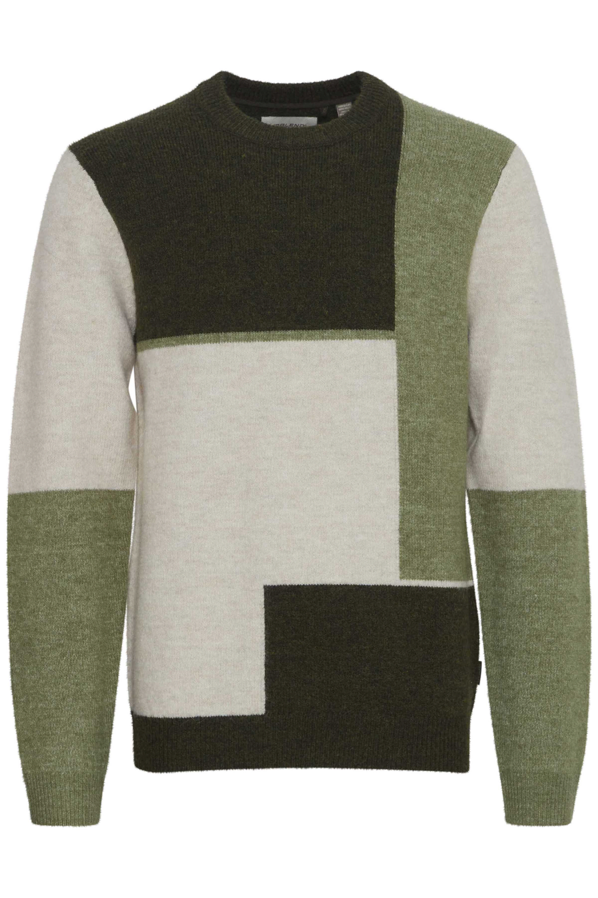 Blend He Strickpullover in Größe 3XL in Forest Night - Aus 54% Polyester, 21% Polyacryl, 12% Nylon, 10% Wolle, 3% Elasthan, für Herren