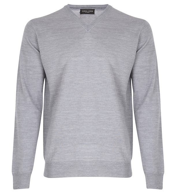 Casual Friday Knitted pullover Light grey melange – Shop Light grey ...